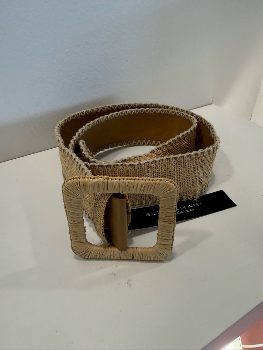 Elie Tahari Raffia Wrap Belt